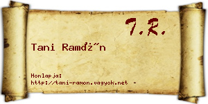 Tani Ramón névjegykártya